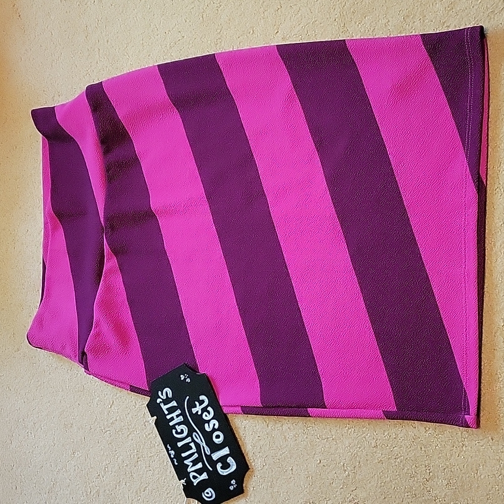 LuLaRoe Cassie Skirt Small New Pink Purple Stripes Diagonal